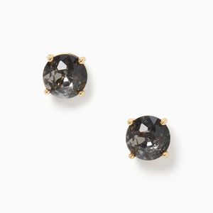 NWT Kate Spade Earrings Gumdrop Studs Black Grey Diamond
